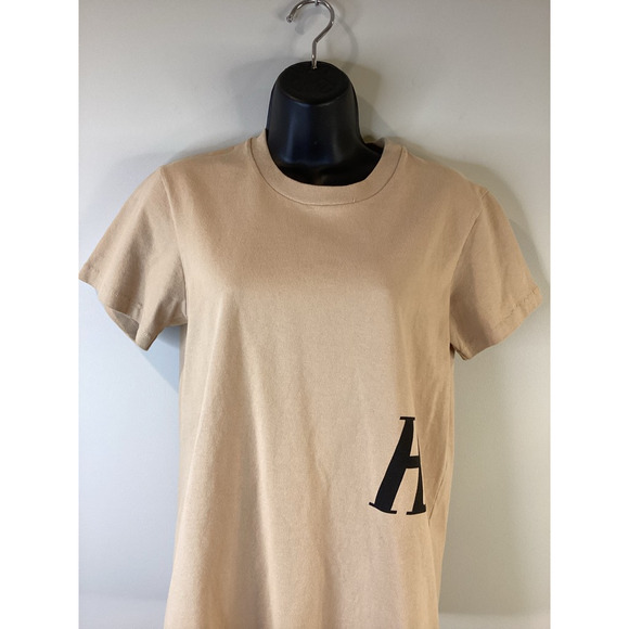 Helmut Lang Unisex T-Shirt Beige Crew Neck Short Sleeve Cotton Womens M Mens XS - Picture 12 of 12